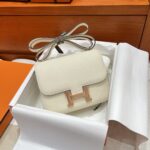 Constance i2 Bag – Nata with Rose Gold Hardware, 19×15×4 cm, Epsom Leather from France - Image 2
