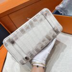 Birkin 25 Bag – Himalaya with Silver Hardware, 25×20×13 cm, Niloticus Leather from France - Image 12