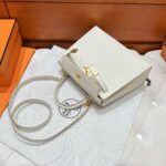 Kelly 25 Bag – Craie with Gold Hardware, 25×17×7 cm, Epsom Leather from France - Image 3