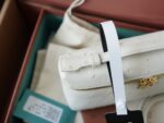 Extra Pocket L19 Clutch – Whispering White with Sun Gold, Genuine Ostrich Leather, 11x19x6.5 cm - Image 5