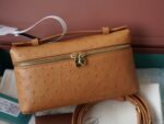Extra Pocket L19 Clutch – Cognac, Genuine Ostrich Leather, 11x19x6.5 cm - Image 2
