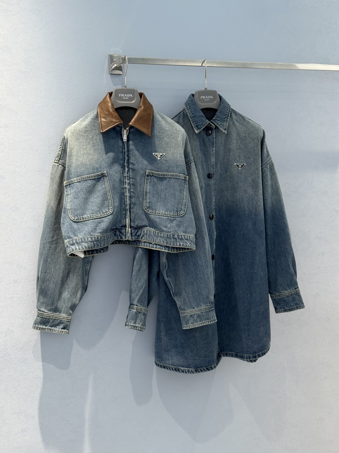 wsxc1754571756344_1 Luxury Denim Cropped Jacket with Signature Triangle Detail – Inspired by Italian Design - Image 5