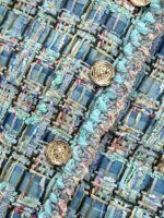 Apple Green Handwoven Tweed Jacket with Signature Lion Buttons – 25A-Inspired Luxury Edition - Image 5