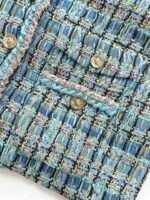 Apple Green Handwoven Tweed Jacket with Signature Lion Buttons – 25A-Inspired Luxury Edition - Image 6