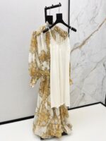 ZimmenM Early Autumn Baroque-Inspired Maxi Dress – Elegant Resort Style in Premium Linen - Image 2