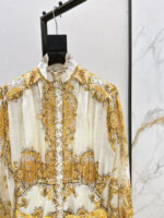 ZimmenM Early Autumn Baroque-Inspired Maxi Dress – Elegant Resort Style in Premium Linen - Image 4