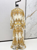 ZimmenM Early Autumn Baroque-Inspired Maxi Dress – Elegant Resort Style in Premium Linen - Image 8