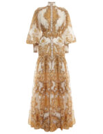 ZimmenM Early Autumn Baroque-Inspired Maxi Dress – Elegant Resort Style in Premium Linen - Image 11