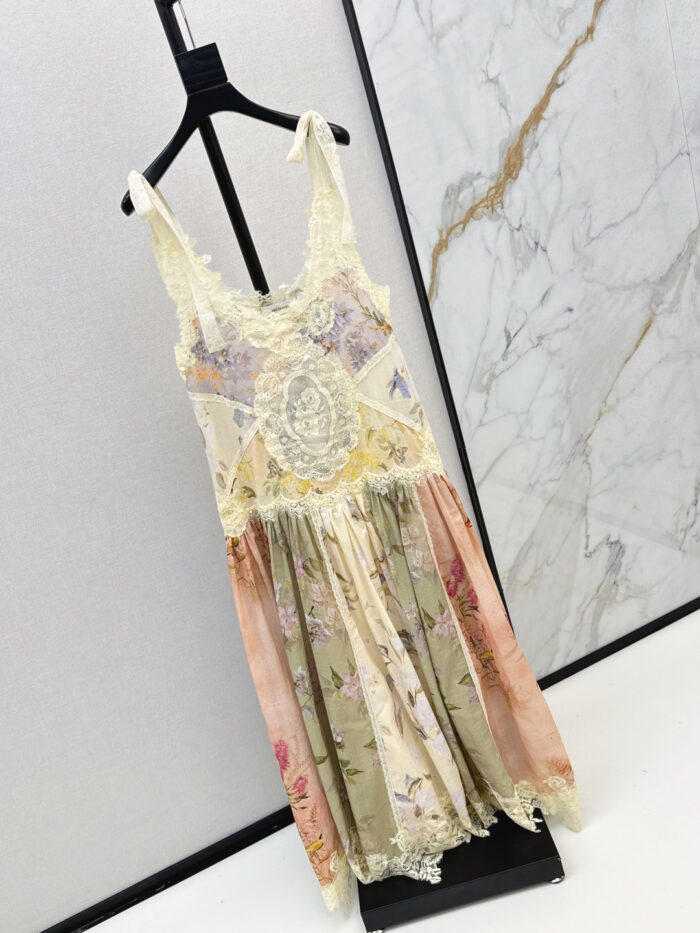 ZimmenM Embroidered Lace Resort Slip Dress – Early Autumn Elegance - Image 2