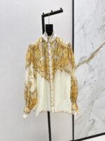 ZimmenM Baroque-Inspired Luxury Resort Set – Embroidered Blouse & Fitted Skirt - Image 2