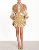 ZimmenM Baroque-Inspired Luxury Resort Set – Embroidered Blouse & Fitted Skirt - Image 17