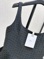 Dior Black & Gold Bow-Back Midi Dress – Quilted Cannage A-Line Elegance - Image 4