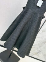 Dior Black & Gold Bow-Back Midi Dress – Quilted Cannage A-Line Elegance - Image 5