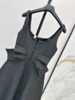 Dior Black & Gold Bow-Back Midi Dress – Quilted Cannage A-Line Elegance - Image 7