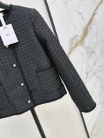 Dior Black & Gold Cannage Quilted Boxy Jacket – Pearl Button Detail - Image 3