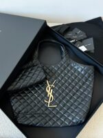 Oversized Nappa Leather Quilted Tote with Le Cassandre Accent – Antique Bronze Hardware - Image 2