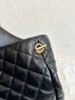 Oversized Nappa Leather Quilted Tote with Le Cassandre Accent – Antique Bronze Hardware - Image 6