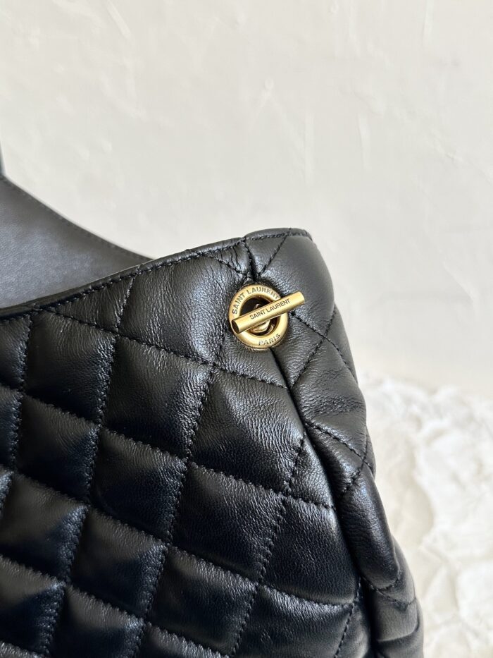 Oversized Nappa Leather Quilted Tote with Le Cassandre Accent – Antique Bronze Hardware - Image 6
