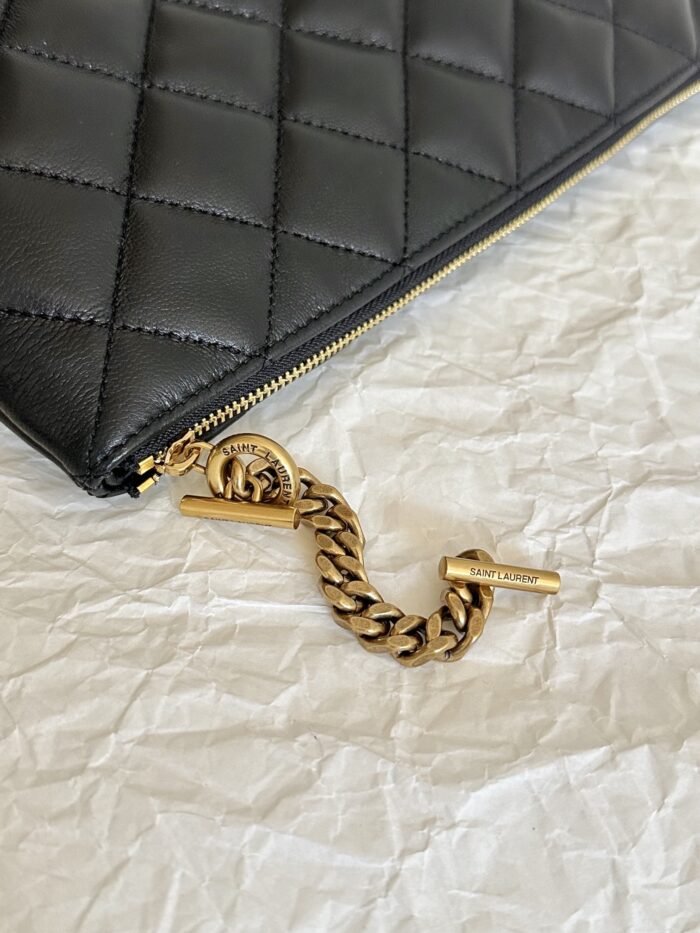 Oversized Nappa Leather Quilted Tote with Le Cassandre Accent – Antique Bronze Hardware - Image 13