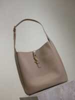 Large LE 5 À 7 Soft Leather Bag – Khaki with Aged Brass Hardware, Cassandre Closure - Image 2