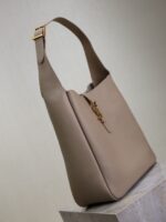 Large LE 5 À 7 Soft Leather Bag – Khaki with Aged Brass Hardware, Cassandre Closure - Image 4
