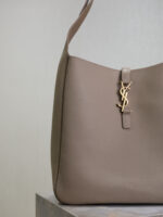 Large LE 5 À 7 Soft Leather Bag – Khaki with Aged Brass Hardware, Cassandre Closure - Image 5