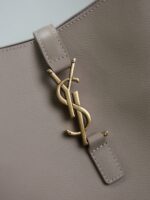 Large LE 5 À 7 Soft Leather Bag – Khaki with Aged Brass Hardware, Cassandre Closure - Image 6
