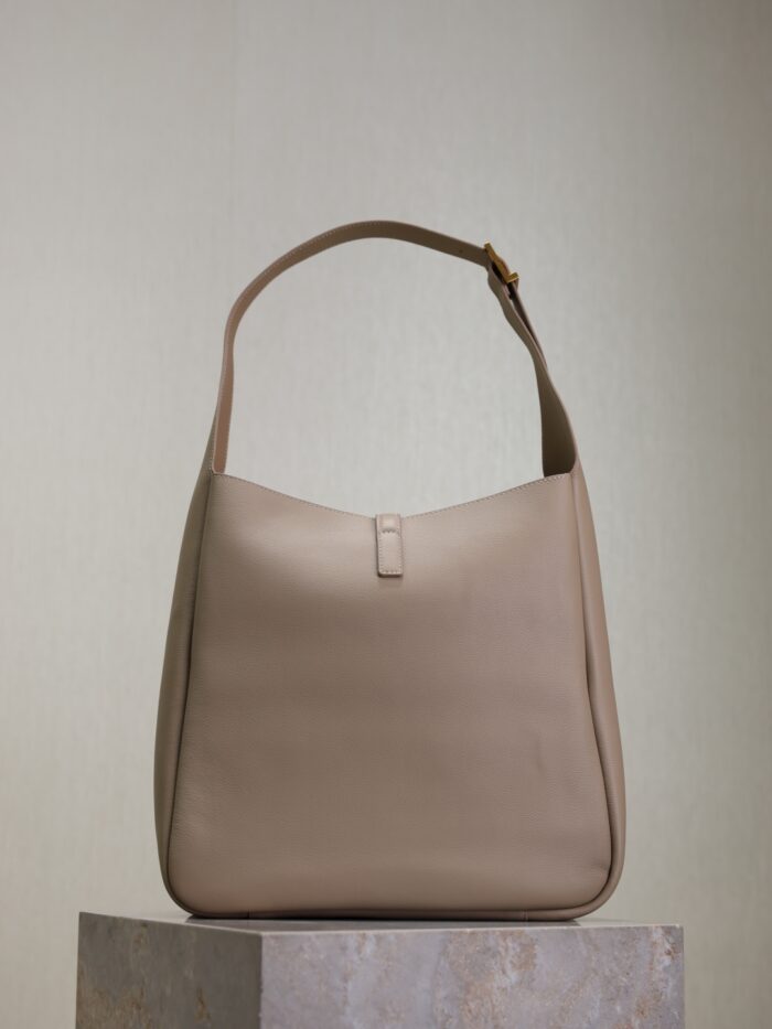 Large LE 5 À 7 Soft Leather Bag – Khaki with Aged Brass Hardware, Cassandre Closure - Image 8