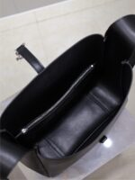 Large LE 5 À 7 Soft Leather Bag – Black with Silver Hardware, Cassandre Closure - Image 6