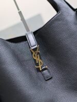 BEA Horizontal Tote Bag – Black with Aged Brass Hardware, Cassandre Closure - Image 2