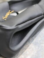 BEA Horizontal Tote Bag – Black with Aged Brass Hardware, Cassandre Closure - Image 7