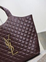 Oversized Nappa Leather Quilted Tote with Le Cassandre – Cabernet Red, Antique Bronze Hardware - Image 4