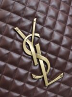 Oversized Nappa Leather Quilted Tote with Le Cassandre – Cabernet Red, Antique Bronze Hardware - Image 5