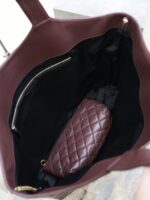 Oversized Nappa Leather Quilted Tote with Le Cassandre – Cabernet Red, Antique Bronze Hardware - Image 6