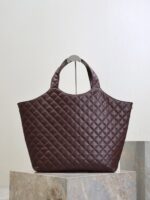 Oversized Nappa Leather Quilted Tote with Le Cassandre – Cabernet Red, Antique Bronze Hardware - Image 8