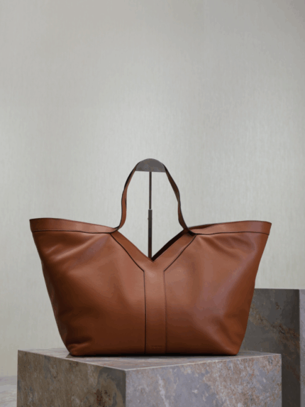 Luxury Y Initial Tote Bag – Diamond Red, Smooth Calf Leather with Suede Lining