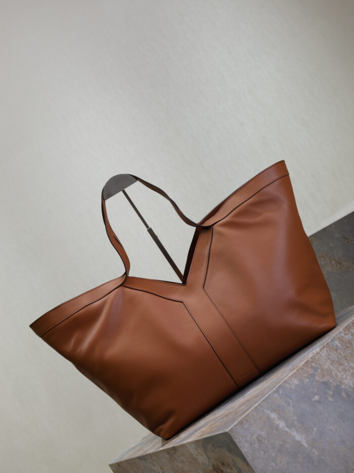 Luxury Y Initial Tote Bag – Diamond Red, Smooth Calf Leather with Suede Lining - Image 2
