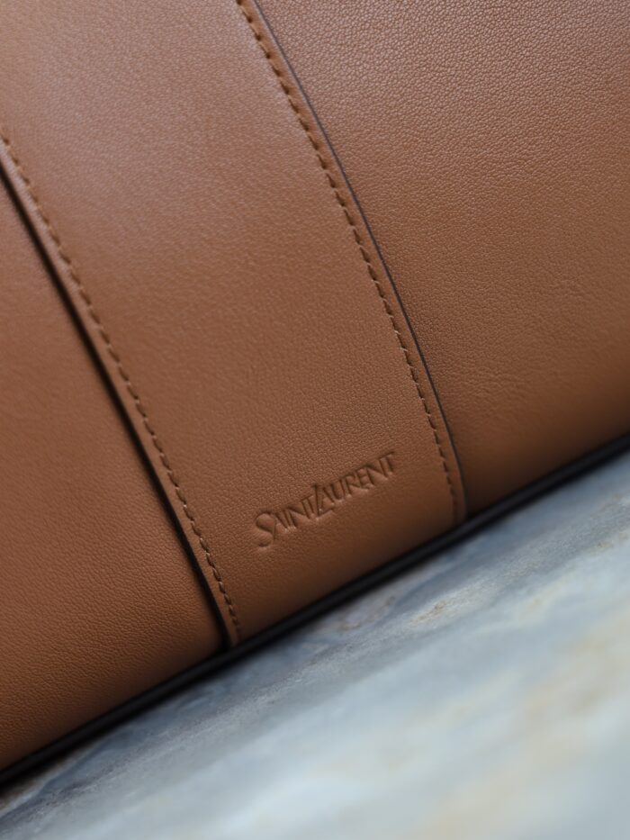 Luxury Y Initial Tote Bag – Diamond Red, Smooth Calf Leather with Suede Lining - Image 3