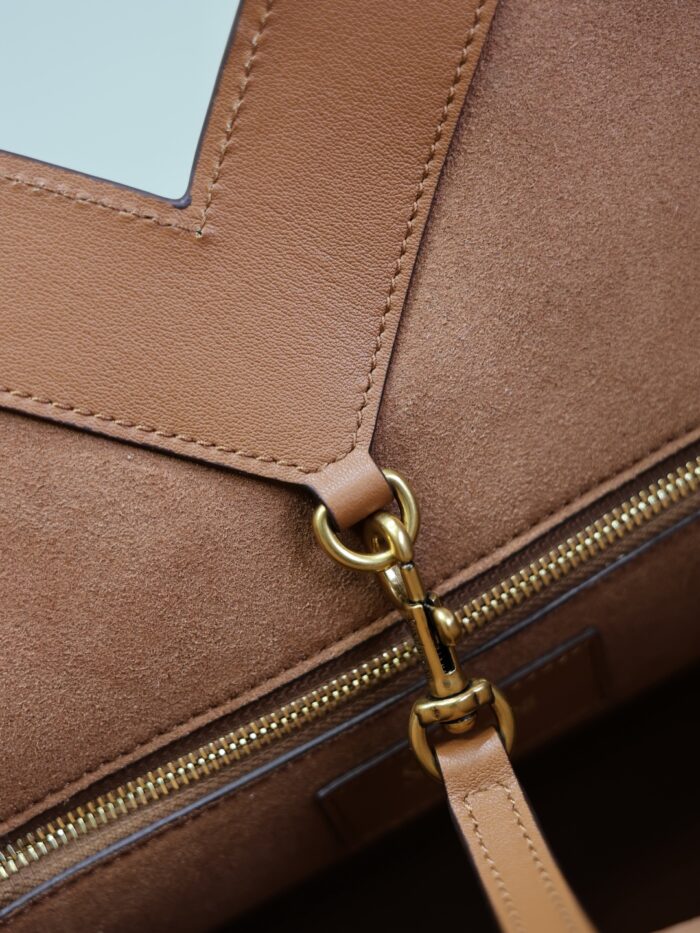 Luxury Y Initial Tote Bag – Diamond Red, Smooth Calf Leather with Suede Lining - Image 7