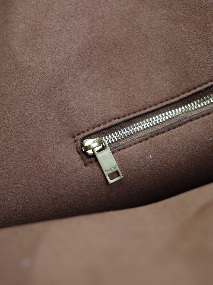 Luxury Y Initial Tote Bag – Diamond Red, Smooth Calf Leather with Suede Lining - Image 8