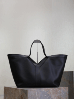 Luxury Y Initial Tote Bag – Black, Finely Grained Calf Leather with Suede Lining