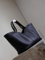 Luxury Y Initial Tote Bag – Black, Finely Grained Calf Leather with Suede Lining - Image 3