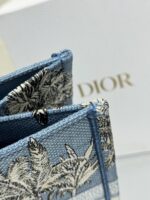 Medium Book Tote Bag – Bayadere & D-Stripes Embroidery, Palm Blue Edition (36cm) - Image 6