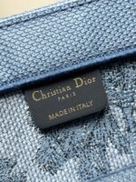 Medium Book Tote Bag – Bayadere & D-Stripes Embroidery, Palm Blue Edition (36cm) - Image 8