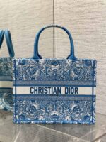 Summer Butterfly Embroidered Tote Bag – Blue, Large (36cm)