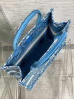 Summer Butterfly Embroidered Tote Bag – Blue, Large (36cm) - Image 8