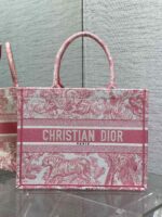 Medium Book Tote Bag – Dioriviera Edition, Light Rose Embroidery (36cm)