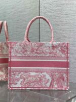 Medium Book Tote Bag – Dioriviera Edition, Light Rose Embroidery (36cm) - Image 4