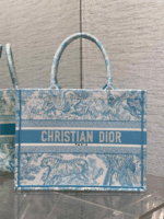 Dior Book Tote – Dioriviera Edition, Medium Size, Blue & White Tiger Embroidery
