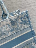 Dior Book Tote – Dioriviera Edition, Medium Size, Blue & White Tiger Embroidery - Image 5